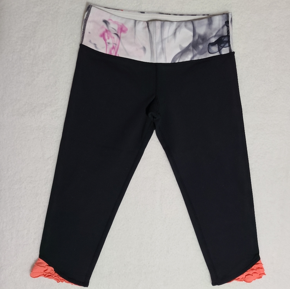 Lululemon Unicorn Tears Pure Move Crop Black Legging sz 6